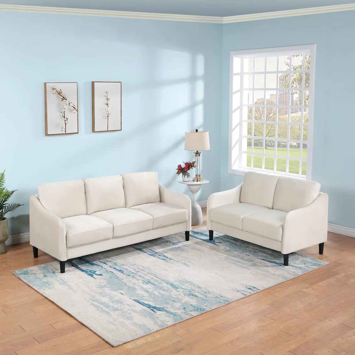 Beige Loveseat Sofa K21376