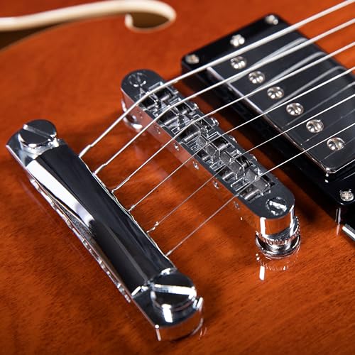 Brown Semi-Hollow Body Electric Guitar with F-Hole D49477