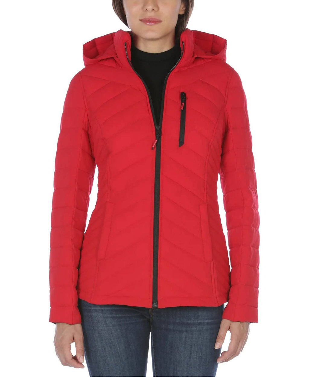 Nautica Red Hooded Puffer Coat P802835