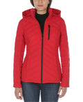 Nautica Red Hooded Puffer Coat P802835