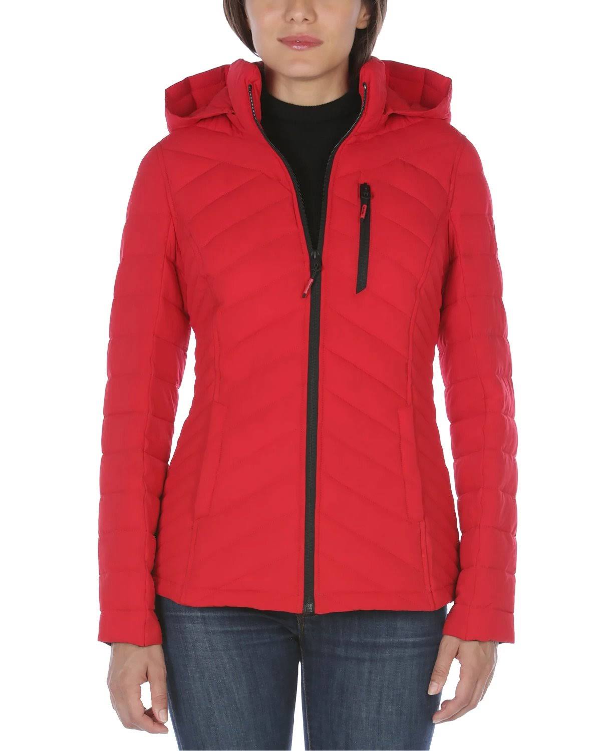 Nautica Red Hooded Puffer Coat P802835