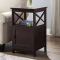 Espresso Brown End Table with Cabinet A6408