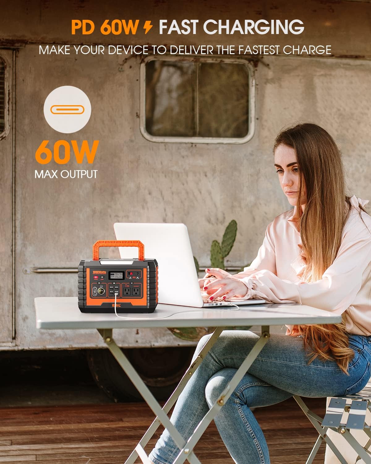 1000W Solar Generator with 200W Portable Solar Panel Power Station Backup Battery Pack U446