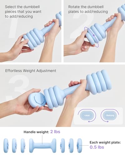 Adjustable Dumbbell Set of 2, 2-5 lbs Each I80216