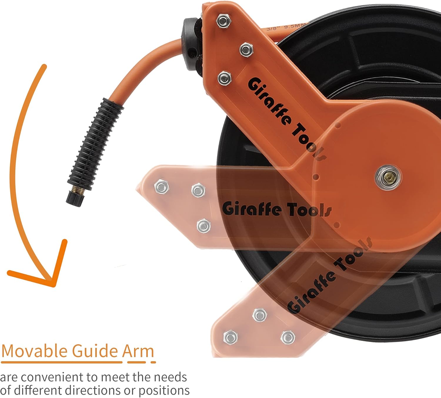 3/8 in. x 50 FT Hybrid Hose Retractable Air Hose Reel Wall Mount O656