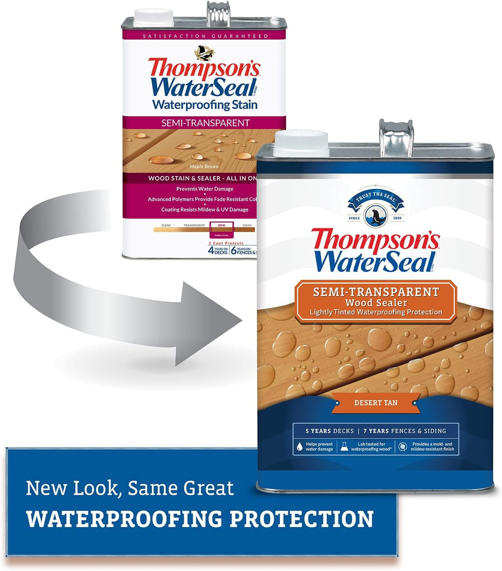Semi-Transparent Waterproofing Wood Stain and Sealer, Desert Tan, 1 Gallon K88682
