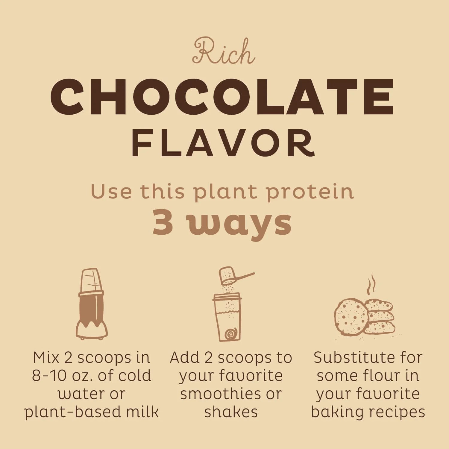 Chocolate Organic Pea Protein Powder, 30 Servings V890