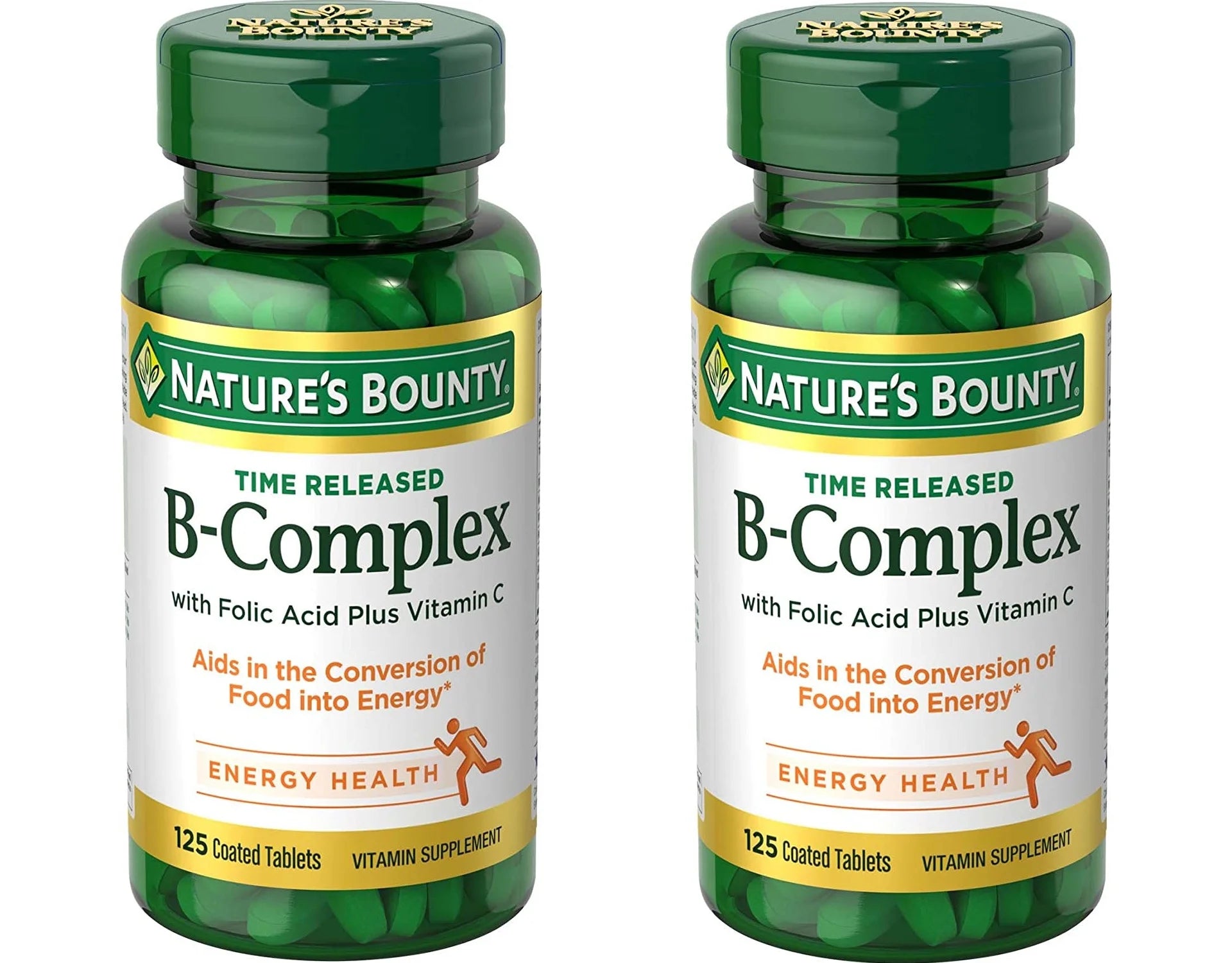 B-Complex With Folic Acid Plus Vitamin C Tablets 125 ea (Pack of 2) R83882