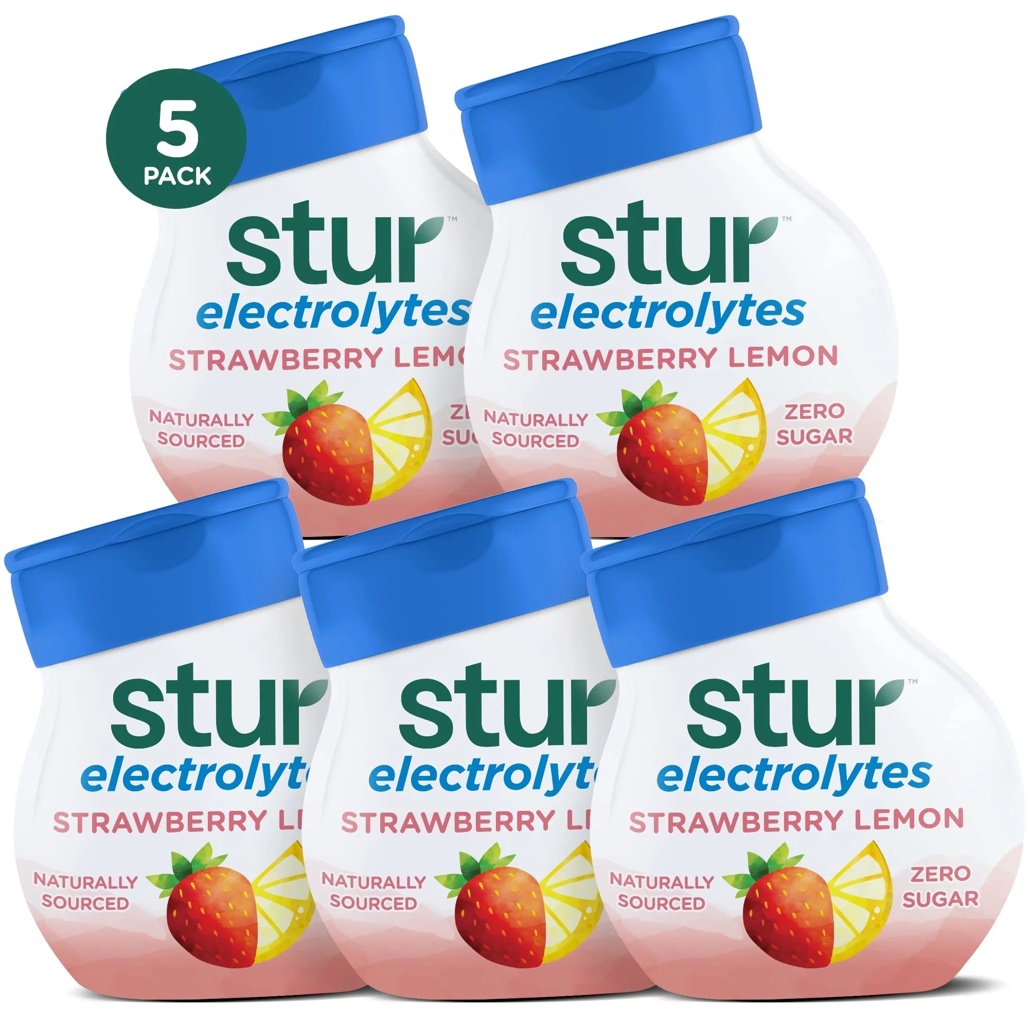 Strawberry Lemon Electrolyte Water Enhancer, 5 Bottles A831924