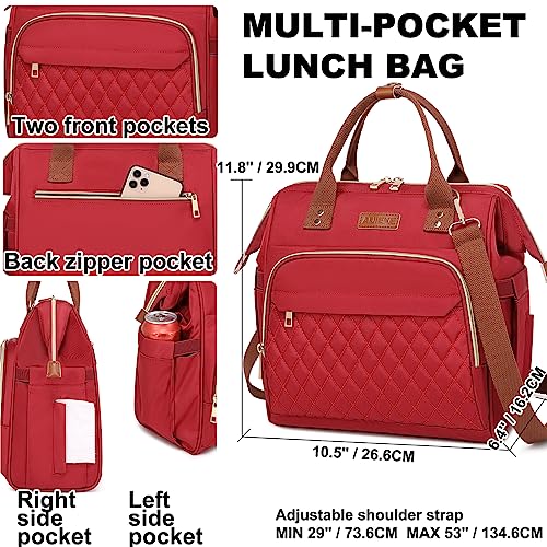 Large Insulated Lunch Tote Bag with Adjustable Strap, Pink T163