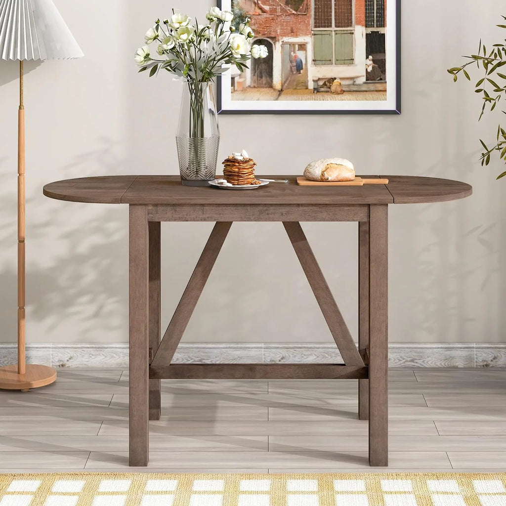 3 Piece Counter Height Drop Leaf Dining Table with 2 Padded Chairs, Brown F101