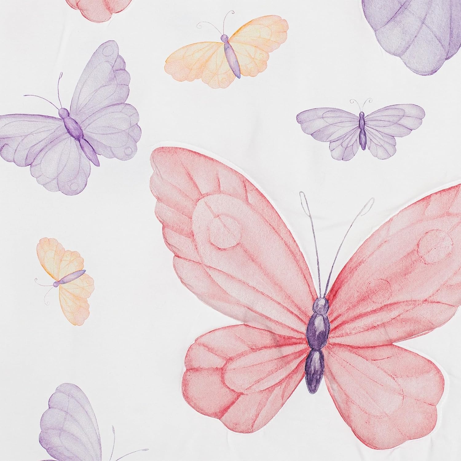 Pink and Purple Shabby Chic Butterfly Girl Baby Crib Bedding Set 3p F3004