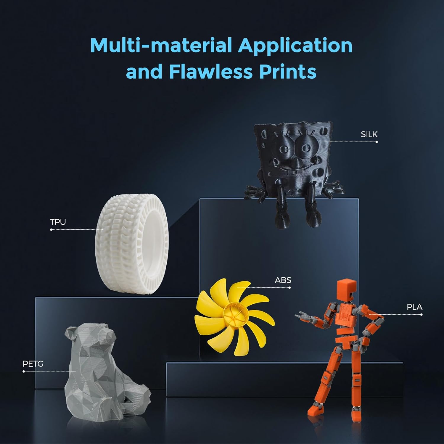 3D Printer with 1KG Silk PLA Blue and Rose G14713