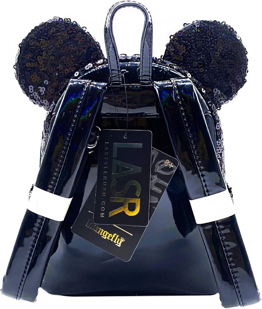 Black Holographic Sequin Minnie Mini Backpack N5346