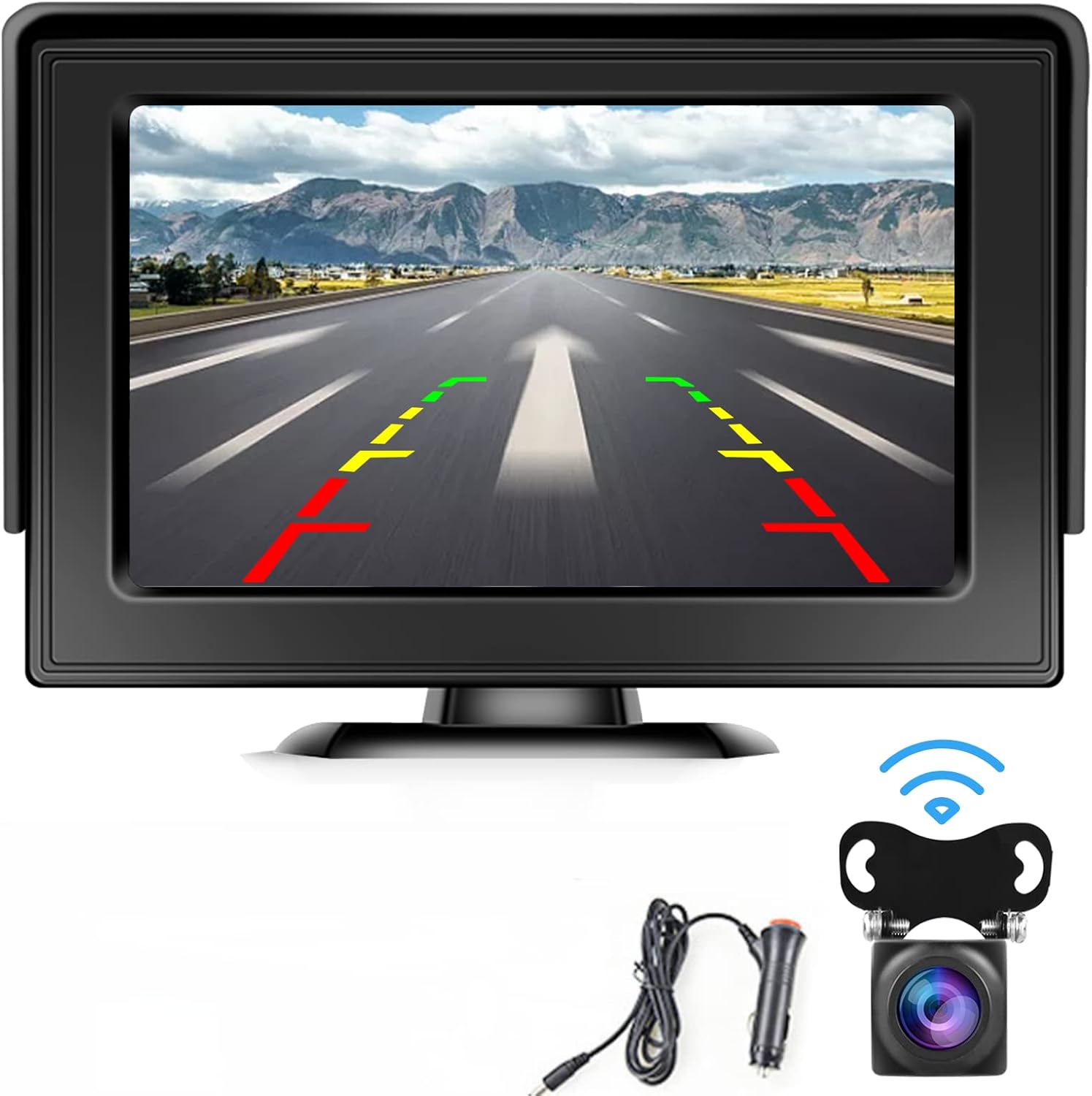 Wireless Backup Camera with Monitor Kit 4.3" HD 1080P Rear View Camera Waterproof Night Vision Pack of 2 V7669