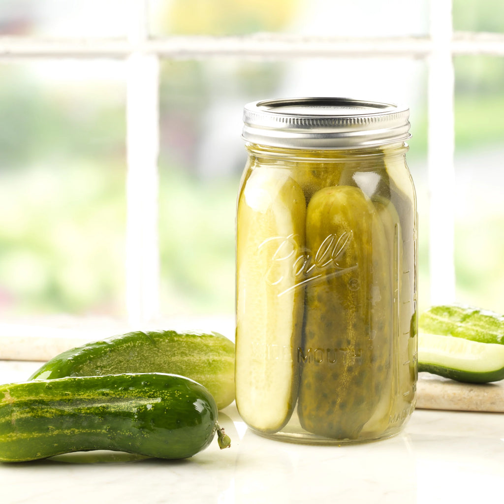 12 Count 32 oz Wide Mouth Glass Mason Jars with Lids & Bands U40406