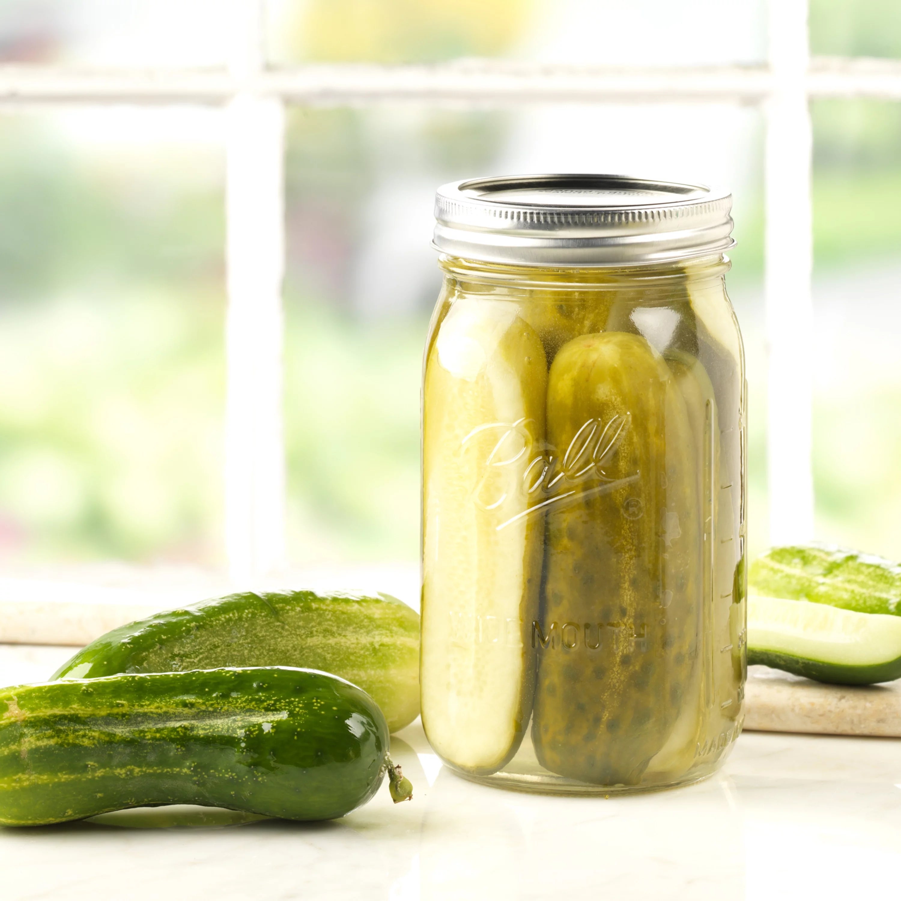 12 Count 32 oz Wide Mouth Glass Mason Jars with Lids & Bands U40406