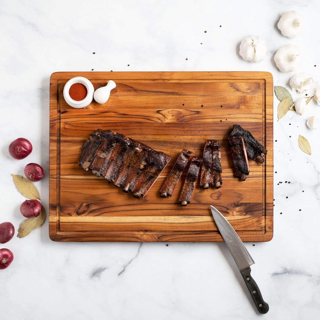 Large Wooden Cutting Board with Juice Groove, 24 x 18 x 1.5 Inch L51231