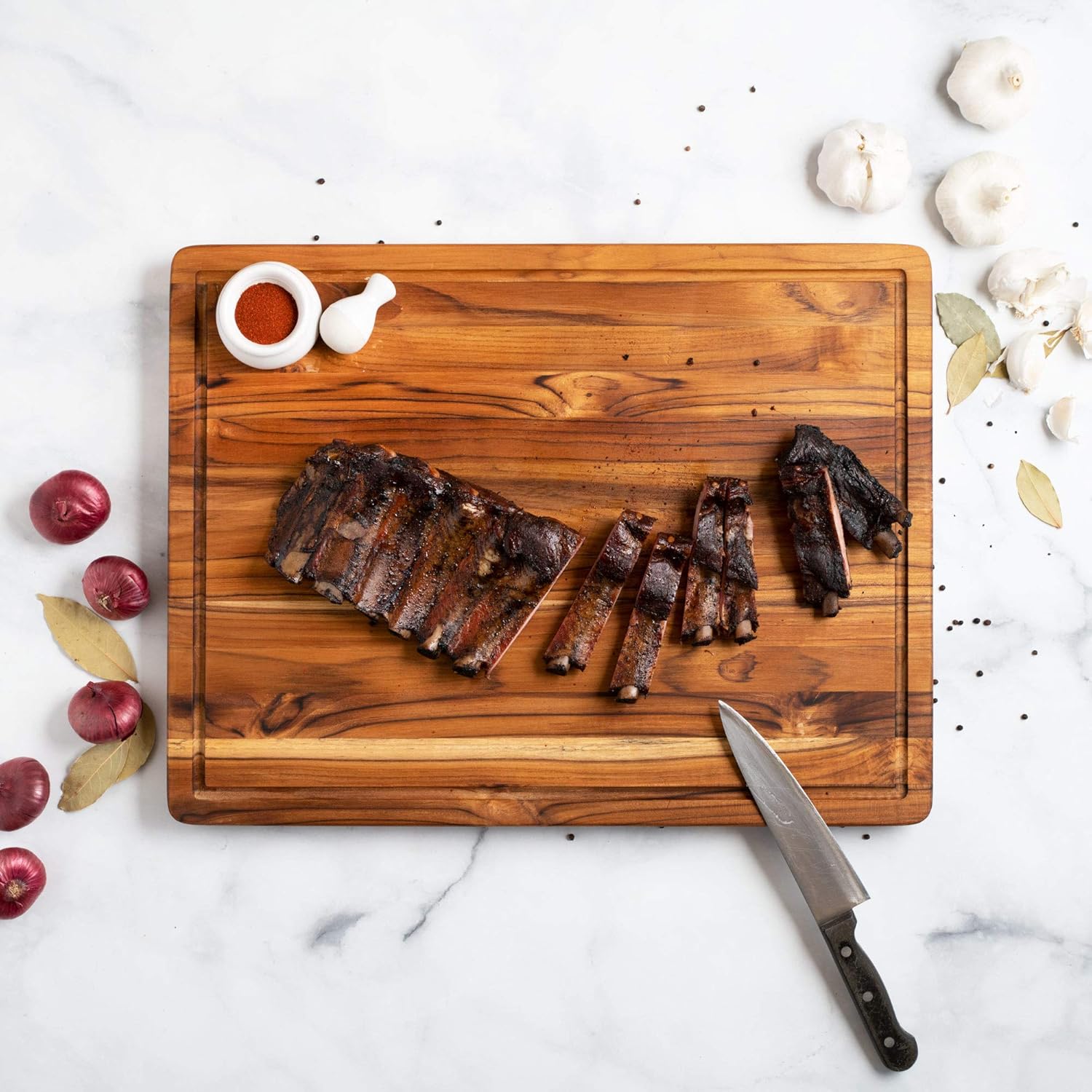 Large Wooden Cutting Board with Juice Groove, 24 x 18 x 1.5 Inch L51231