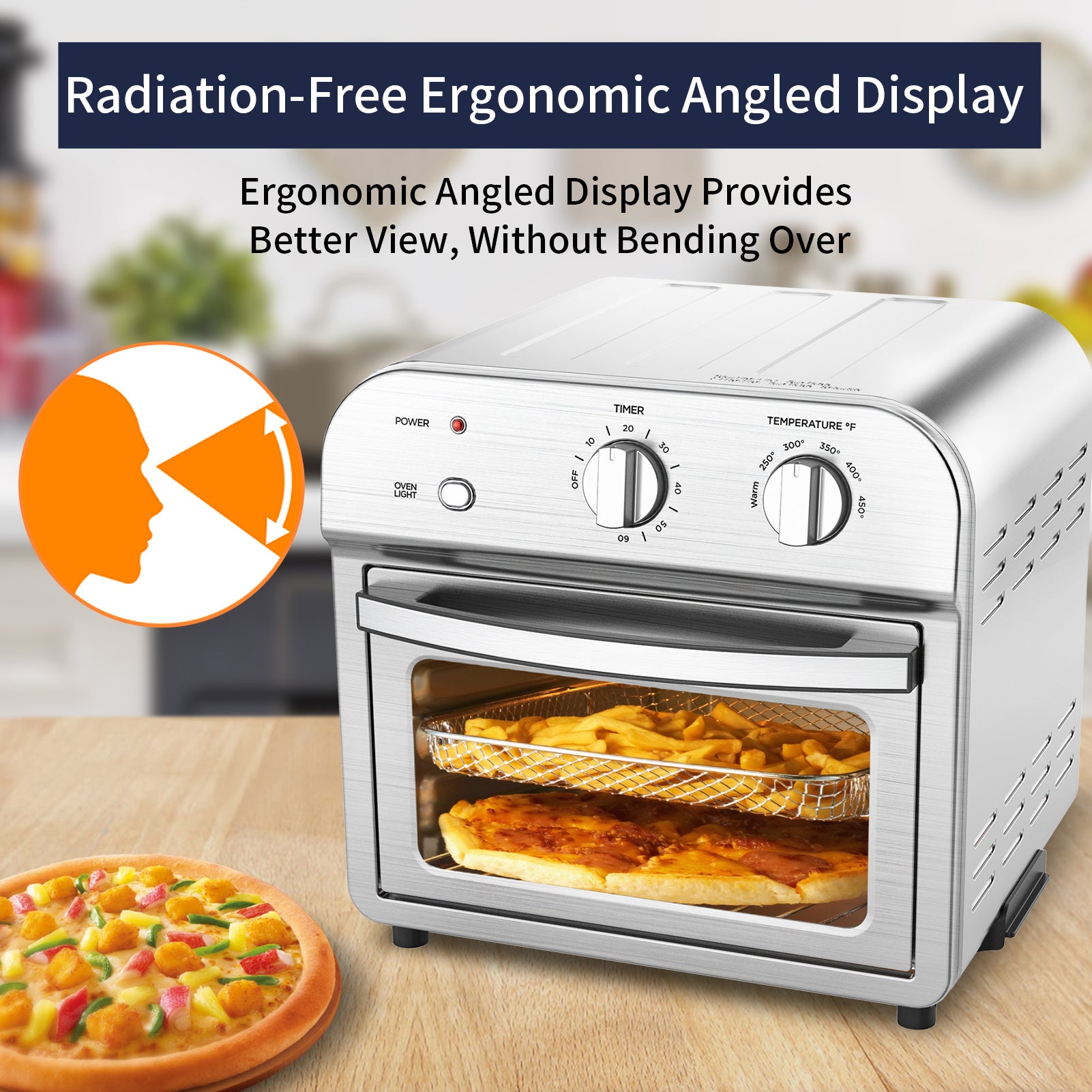 1500W Stainless Steel Air Fryer Toaster Oven Y151083