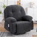 Oversized Manual Swivel Rocker Recliner Chair with Heat and USB I838