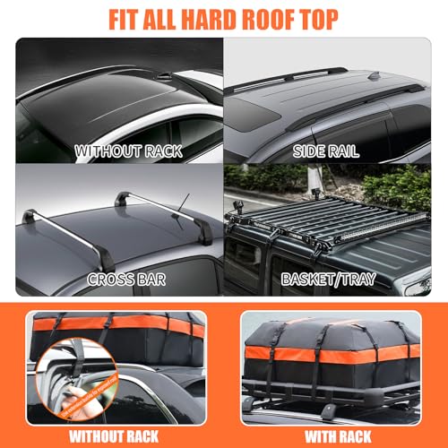 21 Cubic Feet 100% Waterproof Heavy Duty 840D Rooftop Cargo Bag with Anti-Slip Mat X110