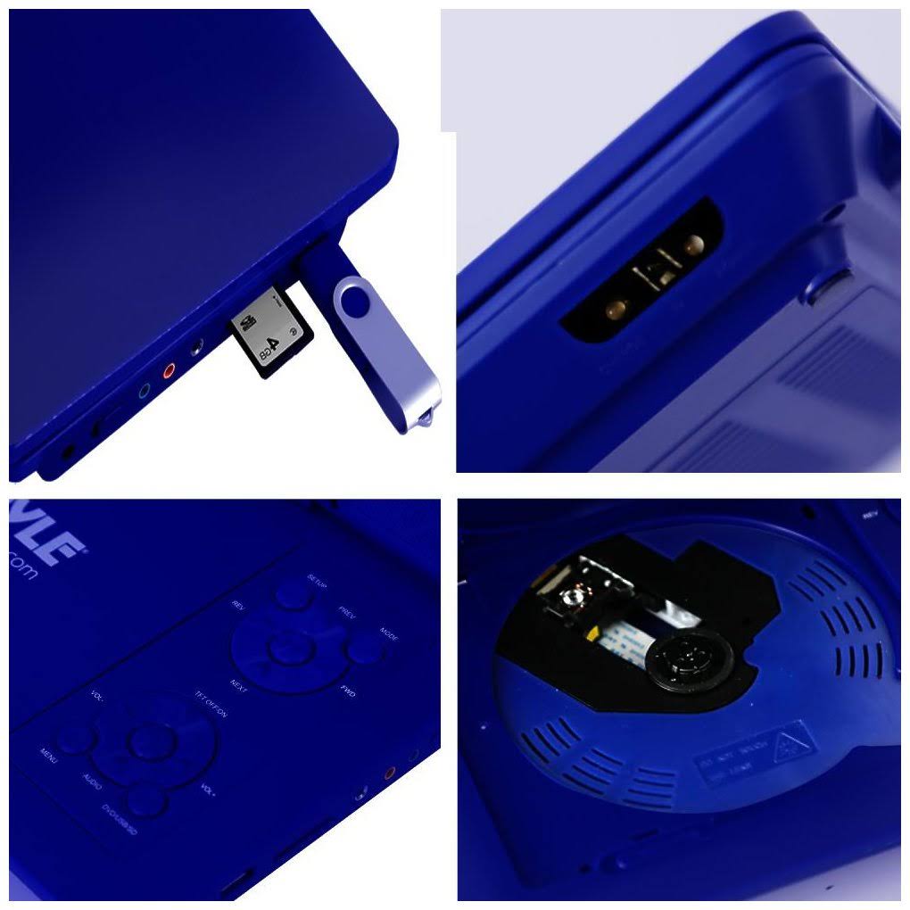 9x22 Portable CD/DVD Player with Built-In Battery (Blue) W643532