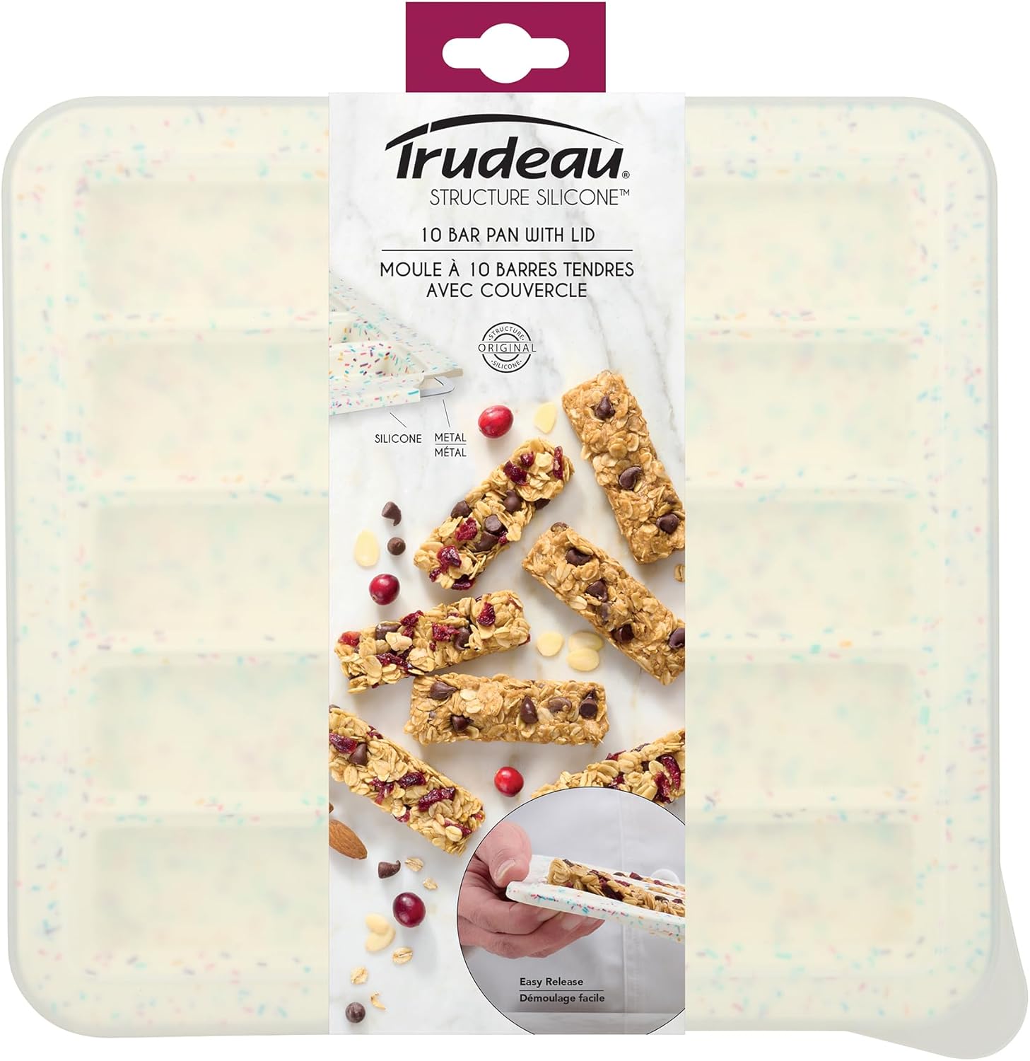 White Confetti Protein Bar Pan With Lid R8662