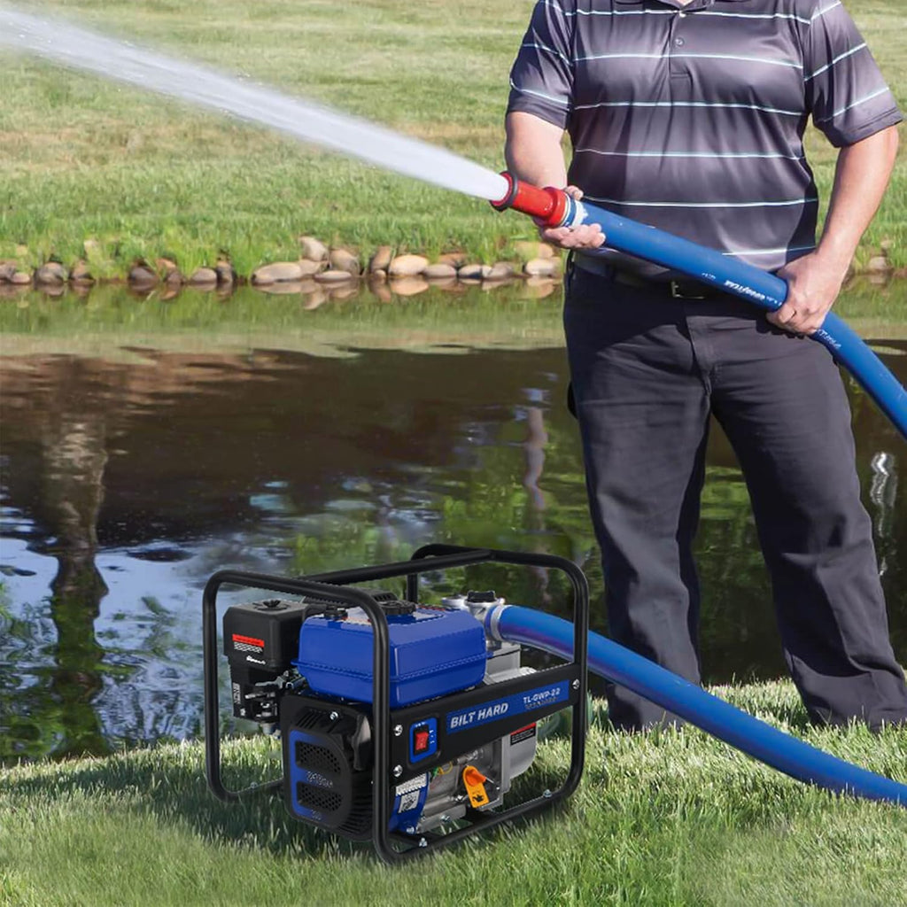 2 inch 158 GPM 7HP Gas Powered Water Transfer Pump with Water Hose Kit I94935