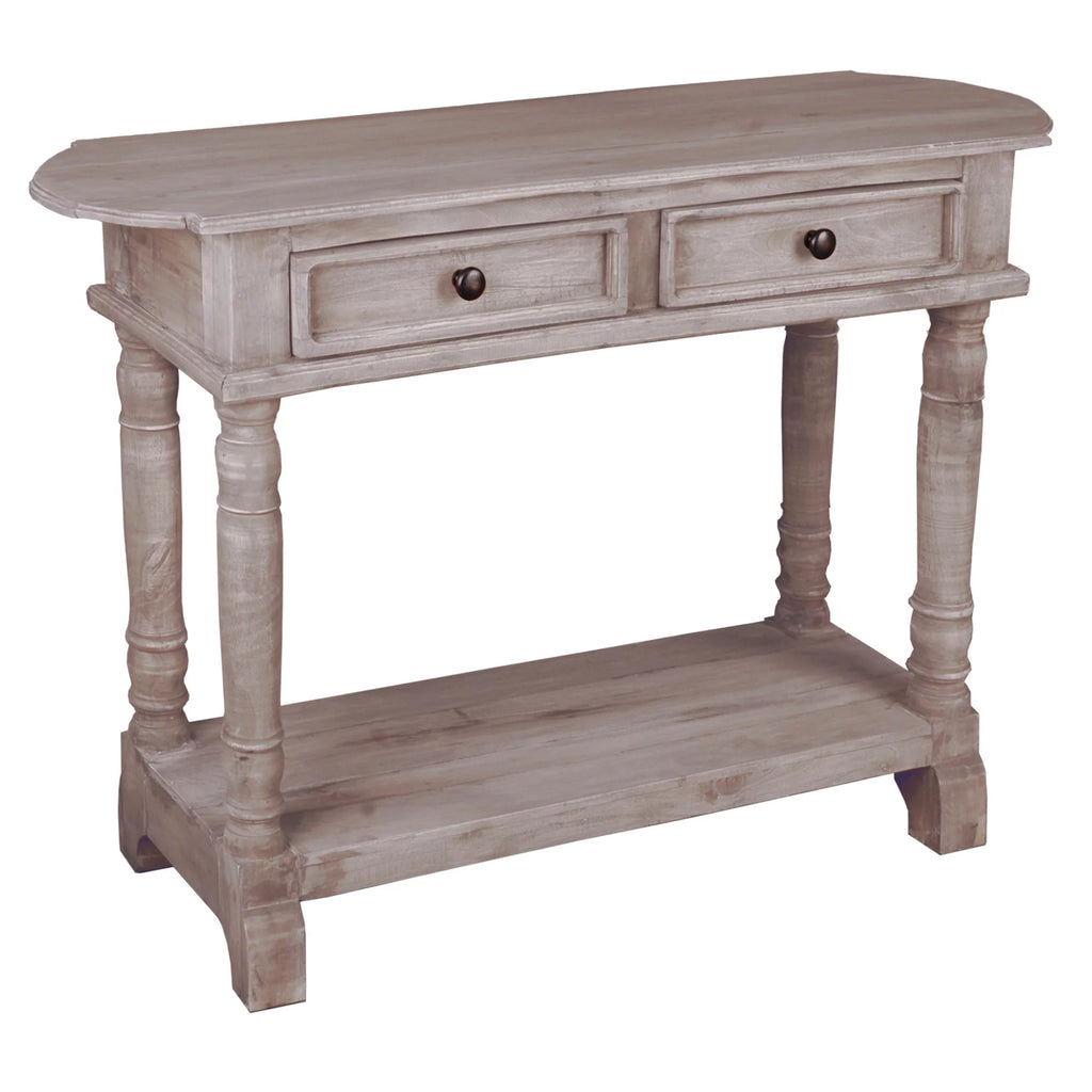 Natural Limewash Wood Console Table W6444