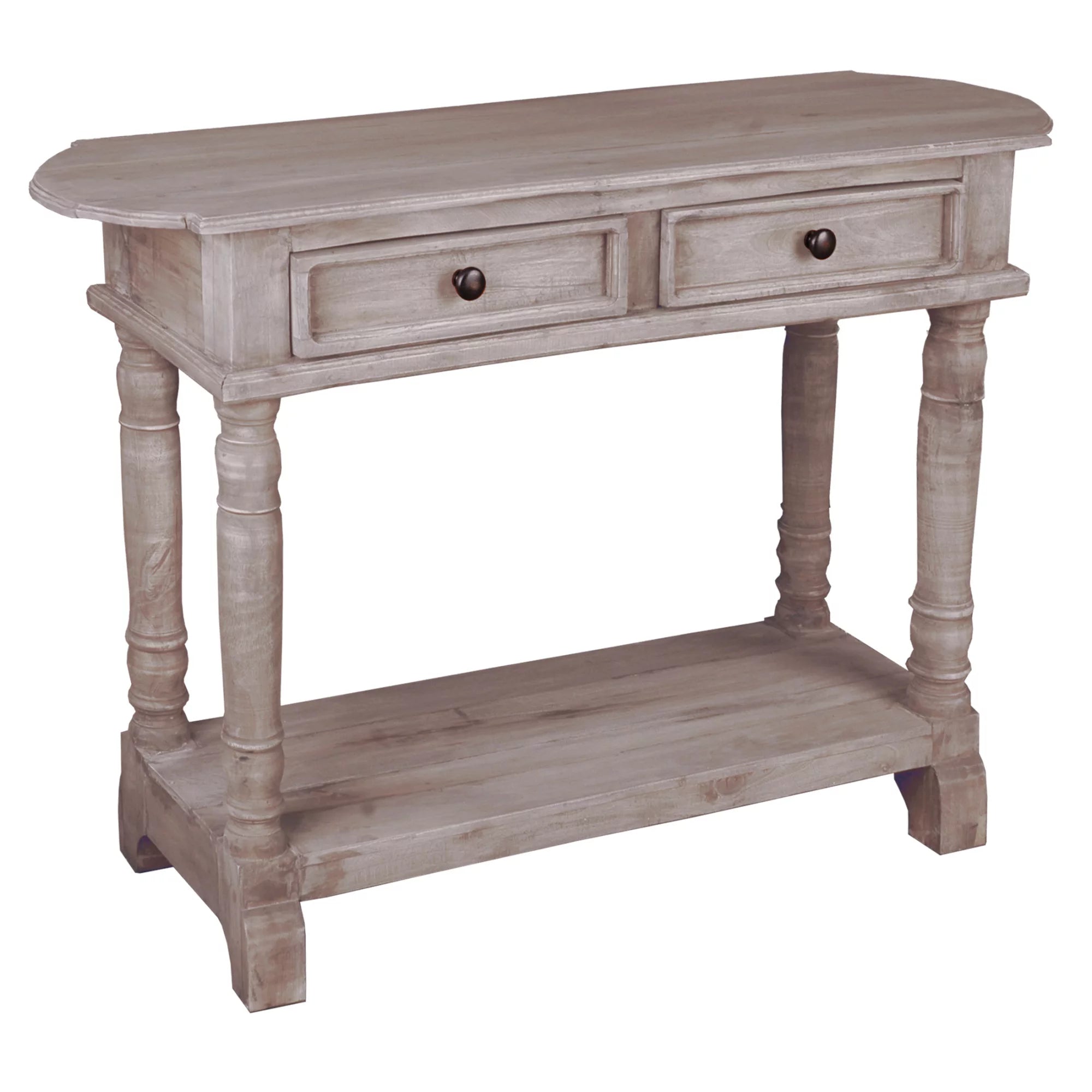 Natural Limewash Wood Console Table W6444