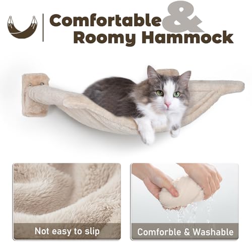 5 Pcs Wall-Mounted Cat Shelves with Sisal Scratcher Post H9401