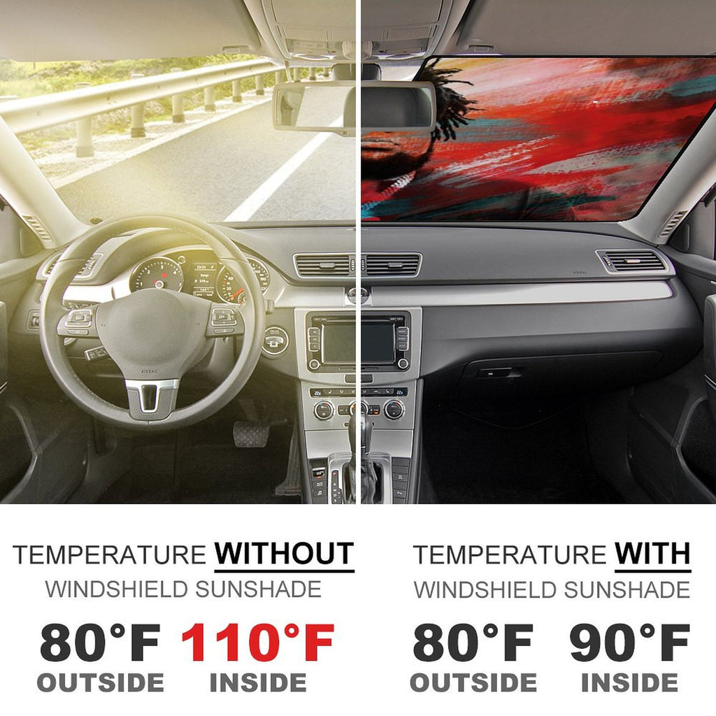 Rod Wave Car Windshield Sunshade Accessories Umbrella Foldable Reflective Sun Visor Front Window Cover Protector C40773
