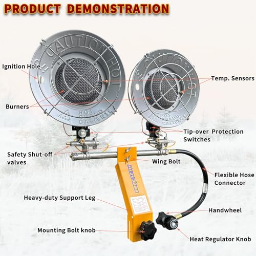 Propane Tank Top Heater 30000 BTU Yellow M610