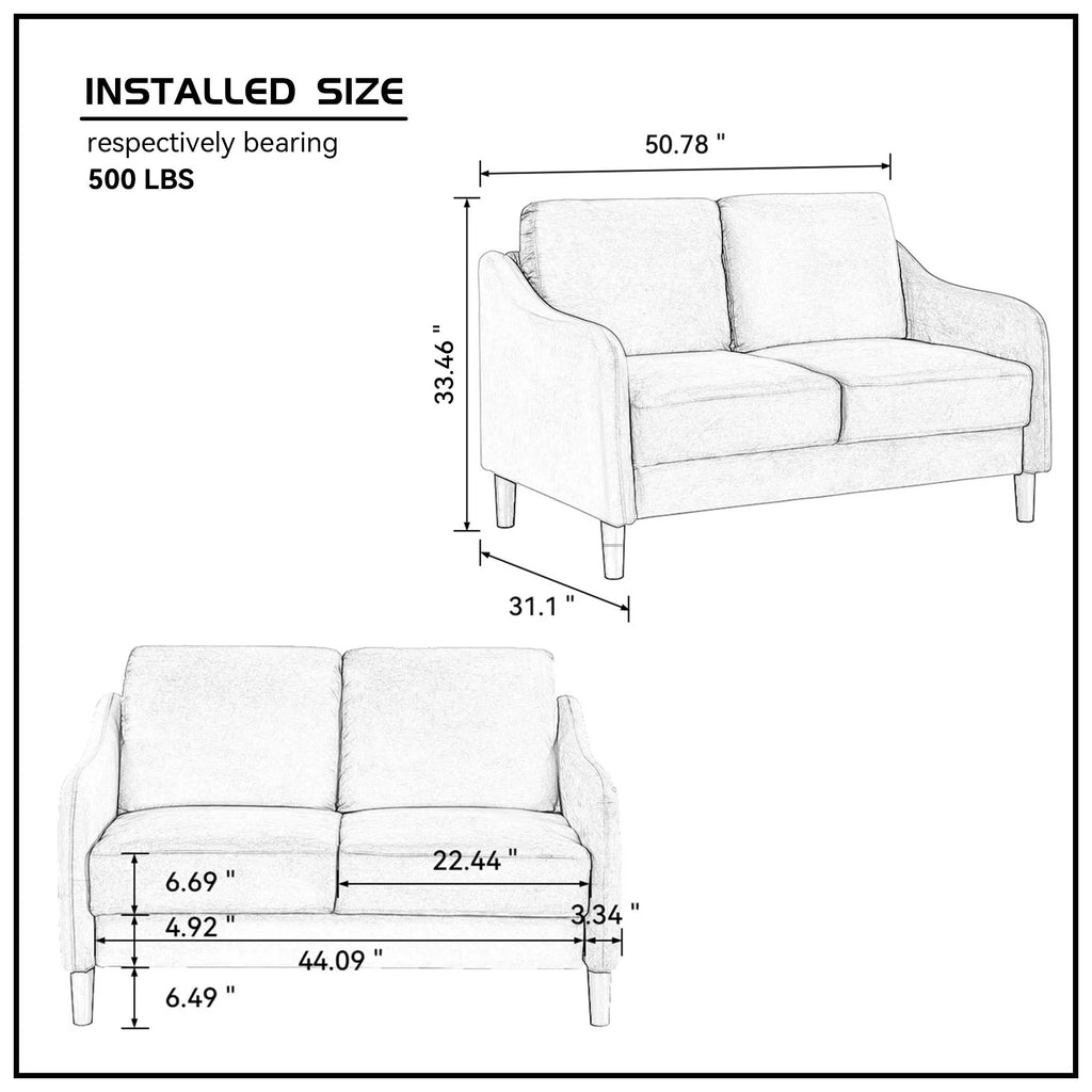Beige Loveseat Sofa K21376