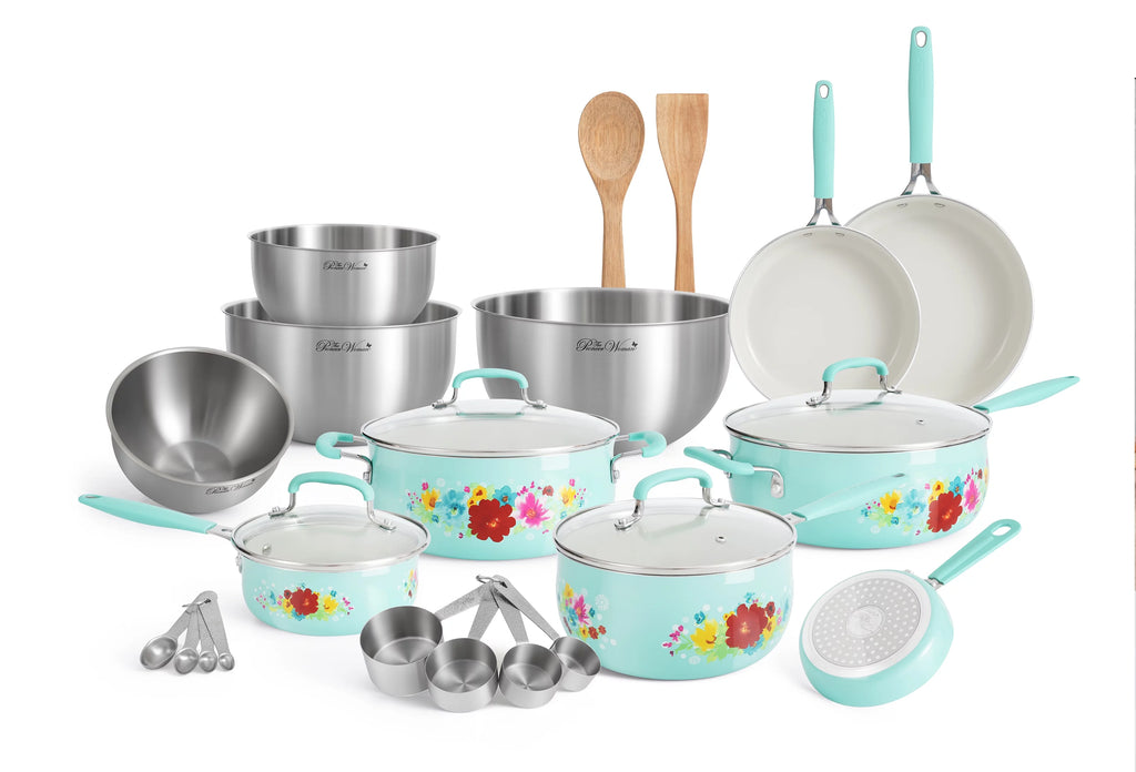 25 Piece Ceramic Cookware Set T84976