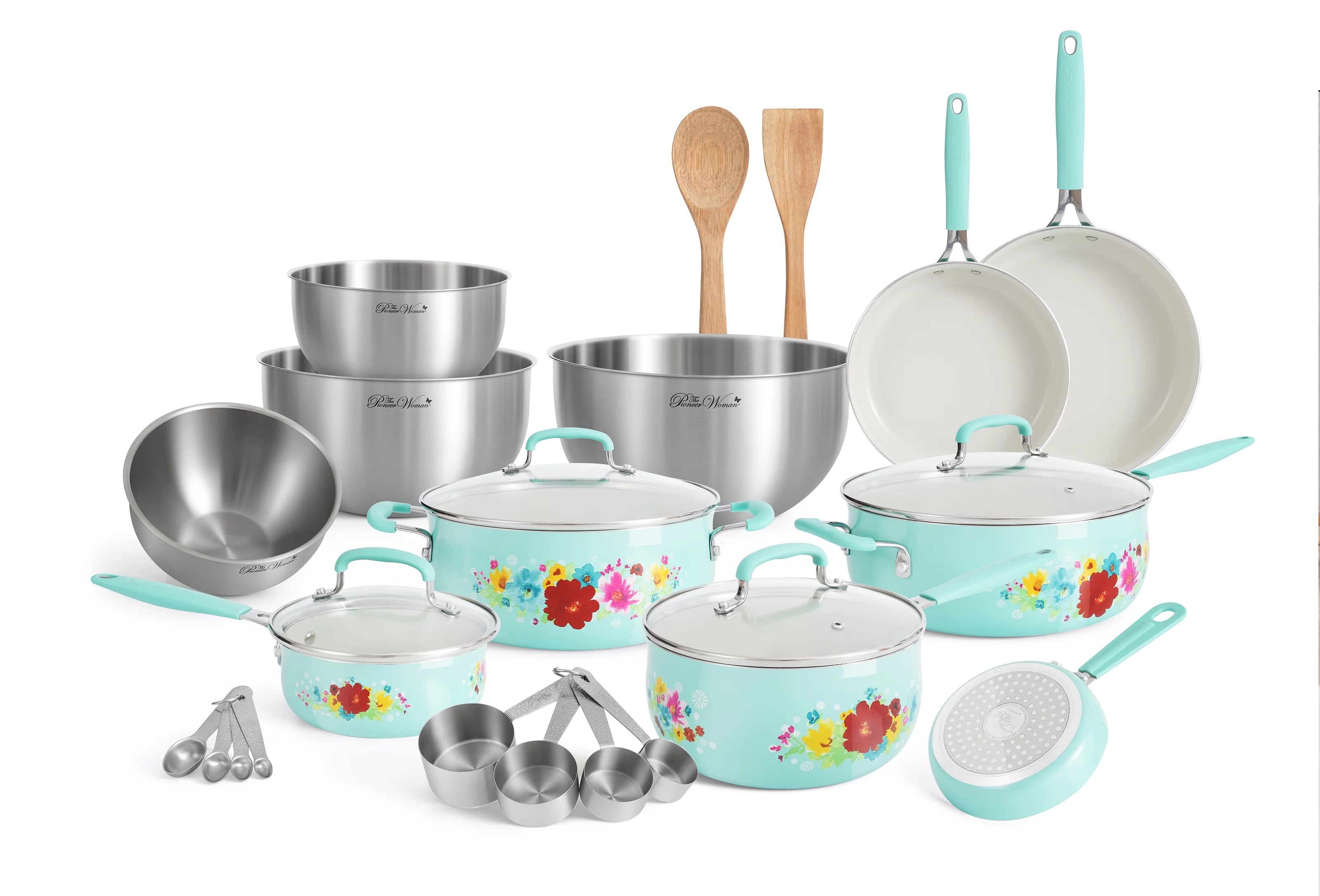 25 Piece Ceramic Cookware Set T84976