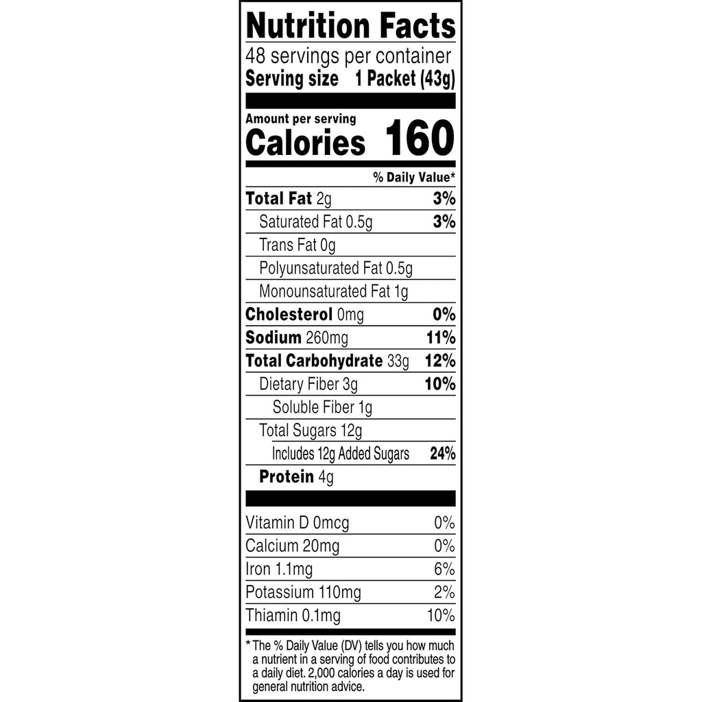 48 Packets Instant Oatmeal Maple Brown Sugar S130