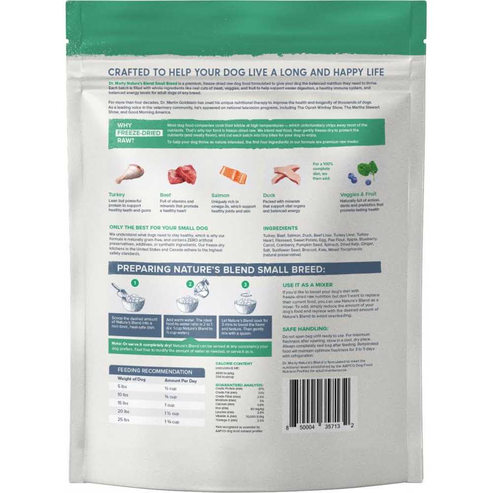 Freeze Dried Raw Nature's Blend Small Breed Dog Food G623