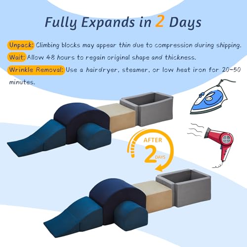 7 Pieces Soft Foam Climbing Blocks PlaySet X449293