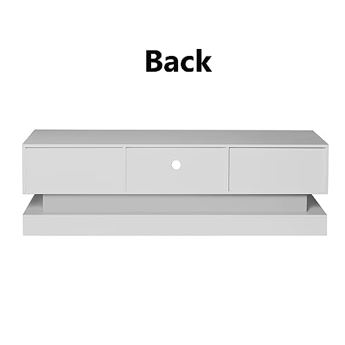 High Glossy Front TV Cabinet with 2 Large Storage Drawer and 16 RGB LED Backlight B602659