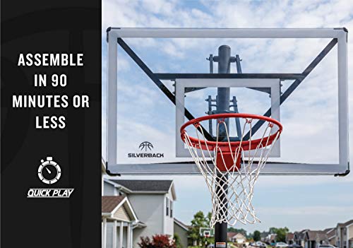 54" and 60" In-Ground Basketball Hoops with Adjustable-Height Basketball Goal Backboard Z6938