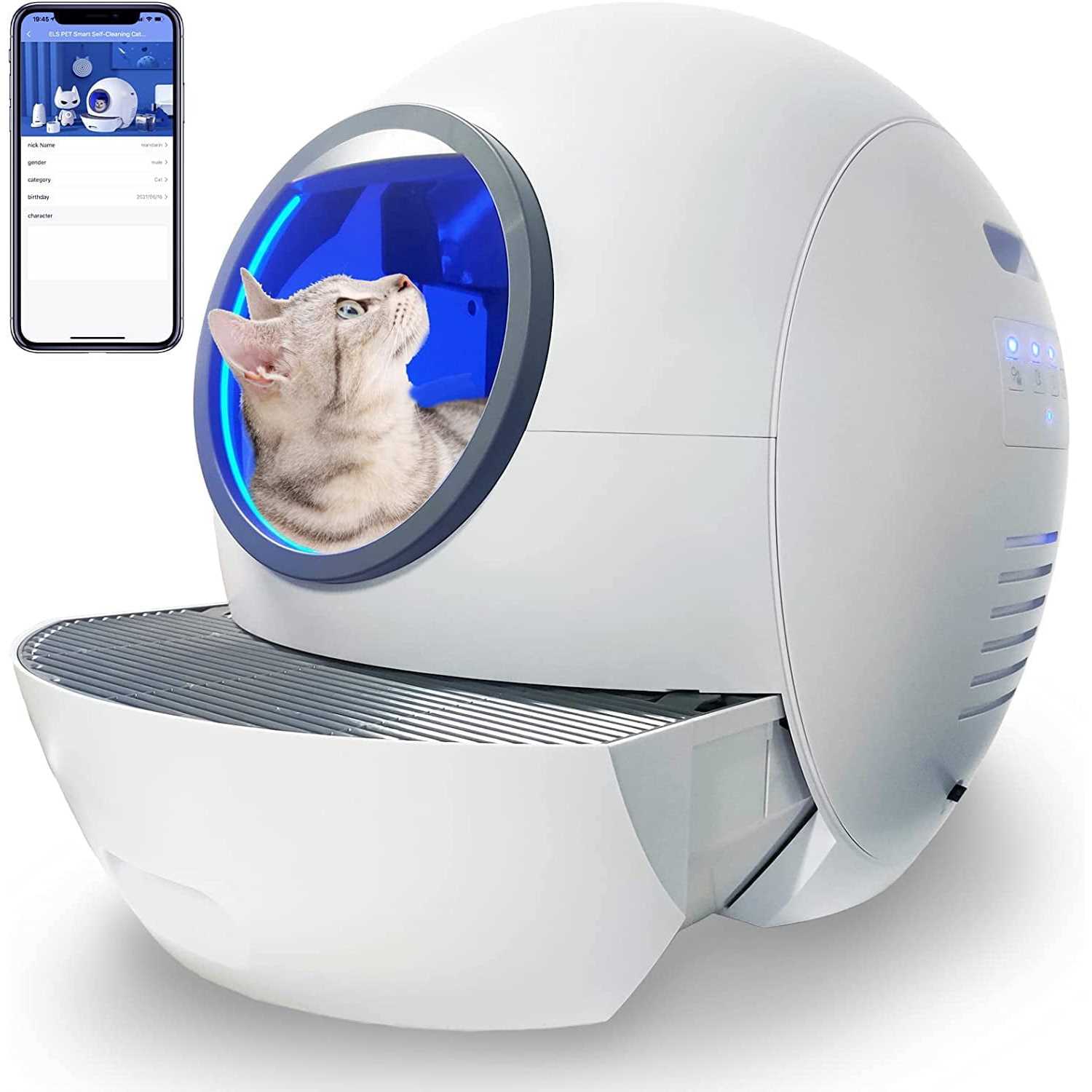 Automatic Self Cleaning Cat Litter Box, White, 27.5L x 23.6W x 19.7H R5476