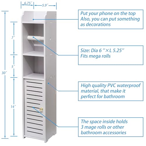 White 4-Tier Toilet Paper Holder Stand R946