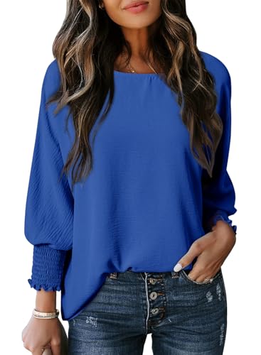 Womens 3/4 Sleeve V Neck Loose Fit Tops T65617