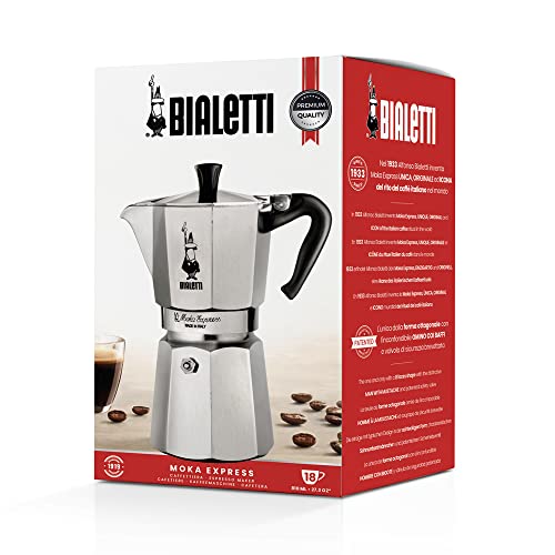 18 Cups (27 Oz - 810 Ml) Aluminium Silver Stovetop Espresso Maker X153