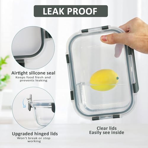 10-Pack 22 Oz Glass Meal Prep Containers with lids L643207