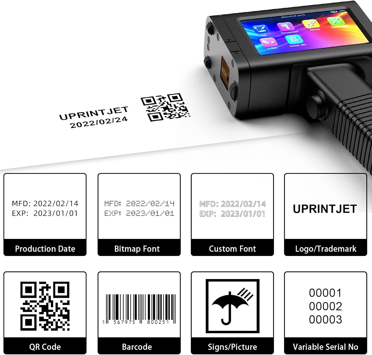 Handheld Inkjet Printer with 4.3 Inch Touch Screen F131298