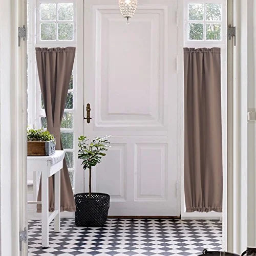 Taupe/Khaki Blackout Patio Door Curtain Panels 25"x72" 1 Pair Z277
