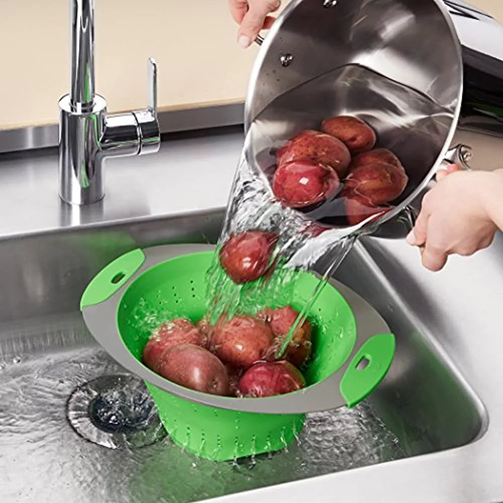 3.5 Quart Green Silicone Collapsible Colander R230